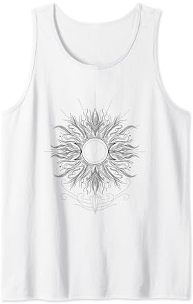 Sommer Sonne Symbol Mittsommer Sonne Fineline Tattoo Tank Top