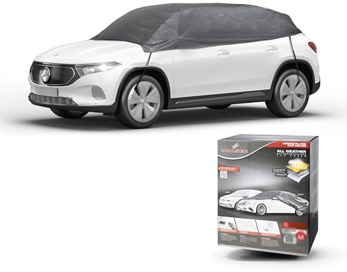 WALSER All Weather Car Cover - 100% Waterproof, Half Garage Size L Grey