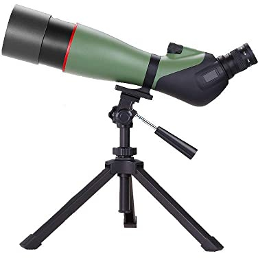 Télescope 20-60x80 HD Longue-Vue étanche avec trépied, étui de Transport et Adaptateur de téléphone Télescope Oculaire coudé à 45 degrés pour l'observation des Oiseaux cibles, des paysages