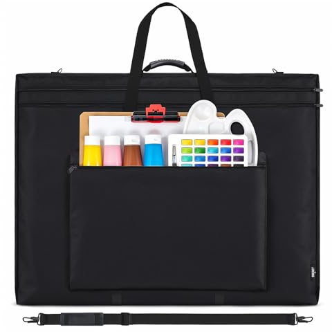 JJRING Kunst-Portfolio-Tragetasche, 81,3 x 107,7 cm, große Tragetasche mit Griff und verstellbarem Schultergurt, Portfolio-Ordner für Kunstwerke, Poster, Leinwand, Zeichenbretter