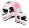 Generic Motorcycle Helmet Für Damen,Full Face Helmets with Double Visor Motorrad-Rading-Motorradhelm,modisch,eicht,für Rennräder (Rosa 2,L)