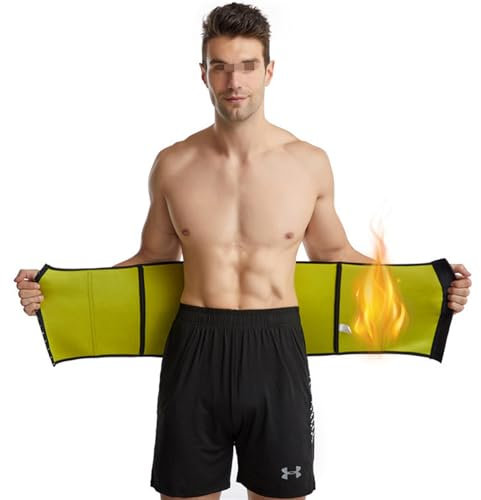 Bauchweggürtel, Waist Trainer Herren Zum Abnehmen, Taillenformer, Kompressions Schwitzgürtel Für Fettverbrennung Bauchkontroll Neopren Taillentrainer,L,Black