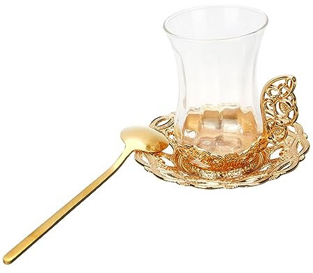Alipis Retro Coffee Cup Glass Cup and Decor for Home Use Spoon for in Restaurant