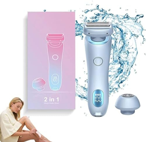 SkinGlow Pro - Nano-rasoir pour une peau douce et soyeuse en quelques secondes, Beautibloom Razor, Lady Shaver, SkinGlow | Nano-rasoir ÉDITION PRO 2024 2-En-1 Rasoir Électrique pour Femme (Bleu)
