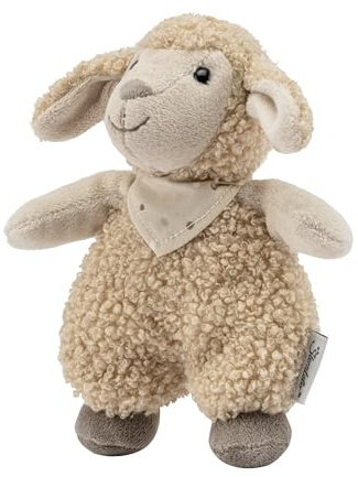 Sterntaler mini Kuscheltier Schaf Flocke - Kleines Plüschtier aus weichem Stoff - Baby Spielzeug gefüllt mit Polyesterwatte - treuer Begleiter mit Rassel zum Entdecken, Kuscheln & Spielen, beige