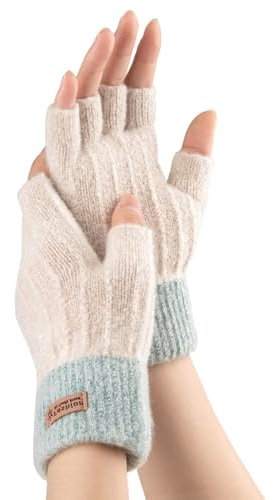 NATOSU Mitaines sans doigts pour femme, mitaines d'hiver, mitaines tricotées, mitaines tricotées, gants chauds en tricot pour taper et conduire la voiture, multicolore, L