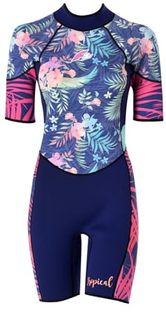 F2 Damen Neopren Anzug Kurz Tropical Shorty 2,5mm Größe wählbar Multicolor