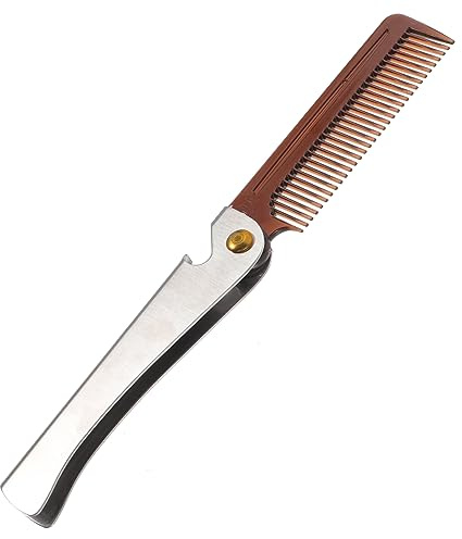 Baluue Beard Care Brush Aus Klappbar Und Multifunktional Mit Flaschenöffner Pflegewerkzeug Für Männer Stilvoller Bartkamm Für Zuhause Und Unterwegs
