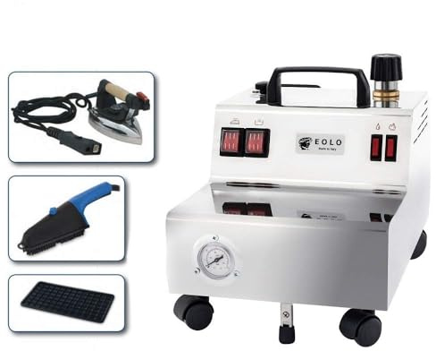 EOLO Centrale Vapeur GV05 INOX V4 Professionnelle Repasser et Brosse Vapeur Défroisseur Chaudière En Cuivre A Economie d’Energie Resistance Anticalcaire En Acier Inoxydable 5 Ans De Garantie A++