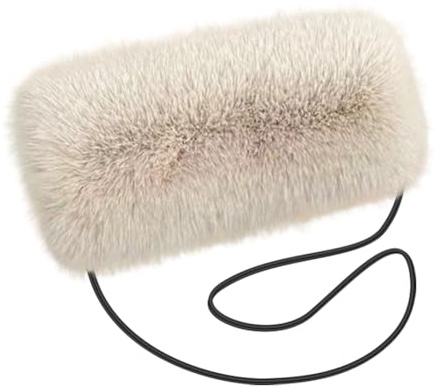 ISAKEN Peluche Scaldamani Manicotti in Pelliccia Sintetica, Scaldamani Inverno Scaldamuscoli Peluche Manicotto invernale per le Mani per Donna Uomo Bambini