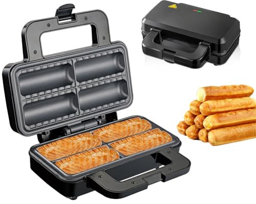MZBDYYF Sausage Roll Maker 800W - Commercial Egg Roll Machine for Hot Dogs, Breakfast, Sandwiches & Waffles - Non-stick Coated Plates in Kitchen