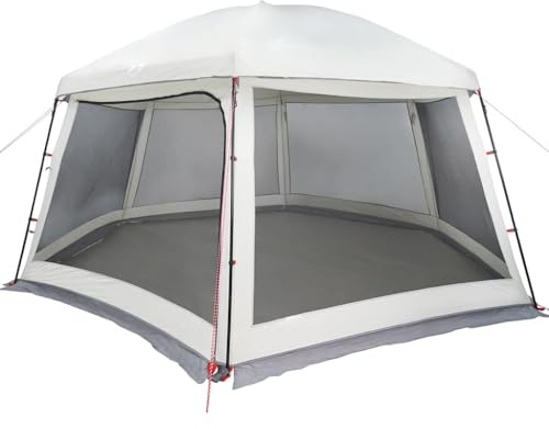 vidaXL Poolzelt mit abnehmbarem Überzelt Netzwänden Grau 512x458cm