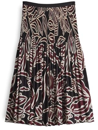 OPUS Damen Midirock | Plisseerock RIBANE Tropical mit Komfortbund Cassis, 42