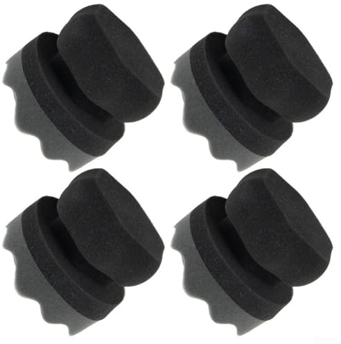 Lot de 4 applicateurs de pneus en éponge douce pour cirer, polir et nettoyer de petites surfaces
