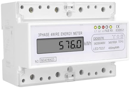 Compteur d'électricité numérique triphasé avec moniteur kWh précis avec construction ABS et métal