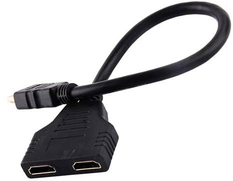 Depisuta Interface Multimédia Haute Définition 1 à 2 Voies Câble Séparateur pour HD TV - Idéal pour Connecter Plusieurs Périphériques de Sortie Visuelle - Conception Portable et Durable