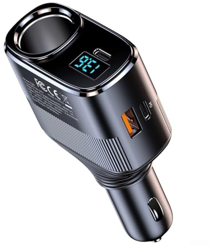 Caricabatteria da auto da 45 W con 4 porte USB per la ricarica rapida di più dispositivi contemporaneamente compatibile con smartphone e tablet