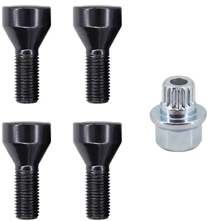 Compatibile con BMW 135is 135i 128i, dadi, bulloni, bulloni antifurto per cerchi in lega, perni ruota M12 X 1,5 OE 36136786419 Ricambi Auto