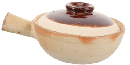 BESPORTBLE Casserole Céramique avec Poignée Simple Pot à Soupe Traditionnel Résistant à Haute Température pour Mijotage Cuisson de Ragoûts et Plats Mijotés pour Camping et Usage Domestique