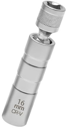 YPYMOD Llave Bujias 16mm, Llave de Bujía Magnética Universal 3/8 Pulgadas, 12 Puntos Llave Vaso Bujia, Extractor de Bujía, Herramientas de Extracción de Bujía 98mm