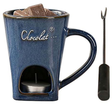 Genérico Chokladfondue mugg - liten bärbar värmare - personlig för choklad och fondue, för godis ost jul födelsedag bröllop fest