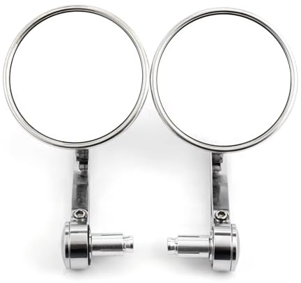 Motorrad Lenkerendenspiegel Motorrad Chrom Konvex 7/8 22mm Lenker Spiegel Universal Rück Bar End Seite Spiegel Motorrad Rückspiegel Zubehör