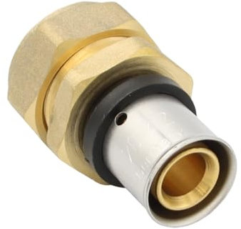 Pipetec Pressfitting Verschraubung Übergang 20x2 mm Verbundrohr auf 22mm Kupferrohr TH Kontur, DVGW, TH-Profil