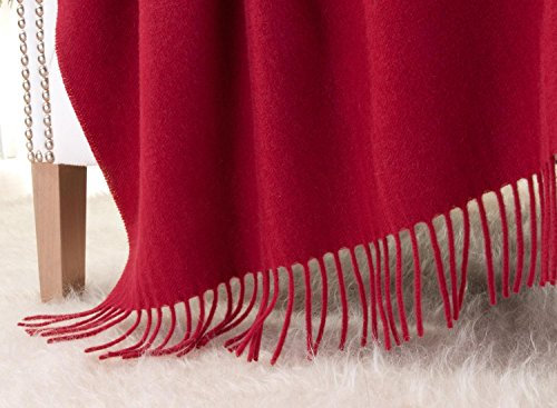 Wohnen & Accessoires GmbH & Co. KG Kaschmirplaid, Wolldecke Riviera aus Kaschmir-Merino in vielen Farben 130x190cm (rot)