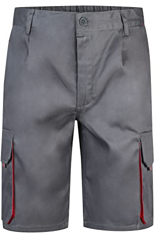VELILLA 103007 Bermudas Bicolor Multibolsillos, Color Gris y Rojo, Talla 44