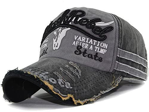 Unisexe Casquette de Baseball Vintage Jeans Chapeau de Golf Soleil Plage Coton Réglable Casquette Visière Anti-UV Protection Solaire Cap Hip-hop Mode Snapback Sport Broderie Lettres pour Homme Femme