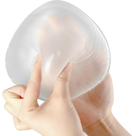 ONEFENG Triangel Mastektomie Prothese Silikon Brust Form Zum Schwimmen Konkav Mastektomie Brustprothese für Frauen Transparent(150g Cup A)