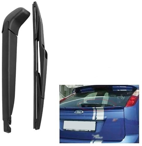 Outbit Braccio tergicristallo e lama tergicristallo posteriore per auto per Ford Focus MK2 2004-2013 plastica nera
