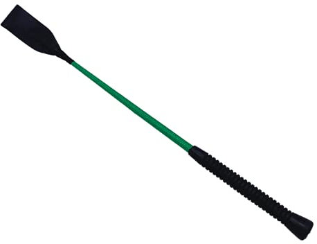 Horse Riding Crop, 18 Inch English Jump Bat, Leather Slapper (Green)