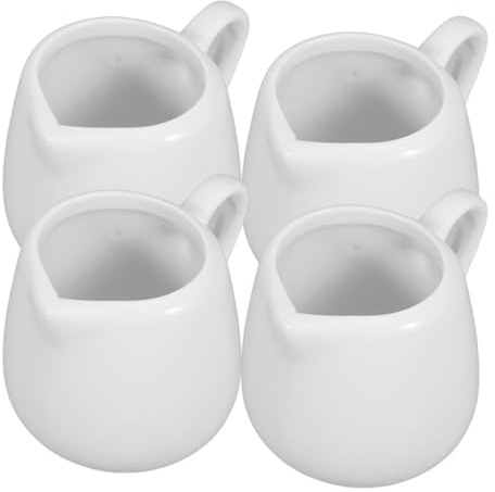 DOITOOL Lot de 4 pichets à lait en porcelaine avec poignée pour la maison et la cuisine 50 ml