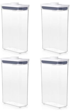 OXO Good Grips POP Container - Airtight Food Storage - 1.9 Qt Rectangle (Set of 4) for Granola and More