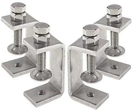 Heavy Duty 304 Stainless Steel Tiger Clamps - Small Metal Clamps With Screws, Wide Jaw Opening For Woodworking & Crafts (4pcs)