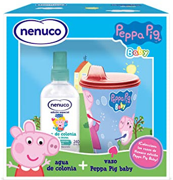 Nenuco Agua de Colonia Peppa Pig Baby, Refresca y Perfuma tu Bebé, Fragancia Original, Formato Spray 240 ml + Vaso Peppa Pig de regalo