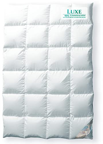 Aura® Luxus Daunendecke 135x200 cm extra warm | Luxe 90% ungarische Gänsedaunen Klasse I | Oeko-TEX® Standard 100 | Allergikergeeignet Winter Bettdecke