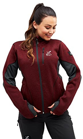 RevolutionRace Fusion Fleece für Damen, perfekt für Wanderungen und Outdoor-Abenteuer, Bison Red, XS