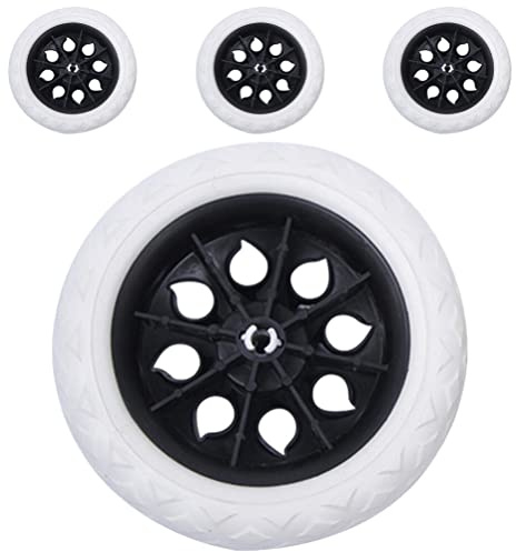 Healvian Set 4pezzi Ruote per Carrello Spesa in Eva e Pp Nero Design Strutturale Stabile, Sostituzione Resistente e Non Facile da Muovere per Accessori Carrello