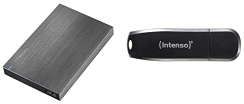 Intenso 6028680 Memory Board Portable Hard Drive 2TB, tragbare Externe Festplatte 2TB - 2,5 Zoll, 5400rpm, 8MB Cache, USB 3 anthrazit & Speed Line, 64GB Speicherstick, USB-Stick 3.2 Gen 1x1, schwarz