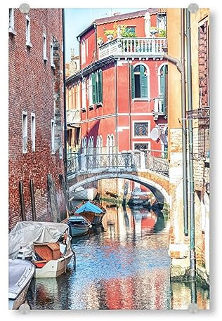 artboxONE Acrylglasbild 120x80 cm Städte Kanal in Venedig - Italien - Bild venedig berühmt bildende Kunst