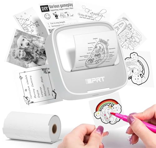 iDPRT Sticker Printer, Portable Sticker Maker Machine, Mini Inkless Bluetooth Thermal Printer for iPhone & Android, Pocket Printer for Labels, Barcodes, DIY Journaling, Kids Gift, Gray