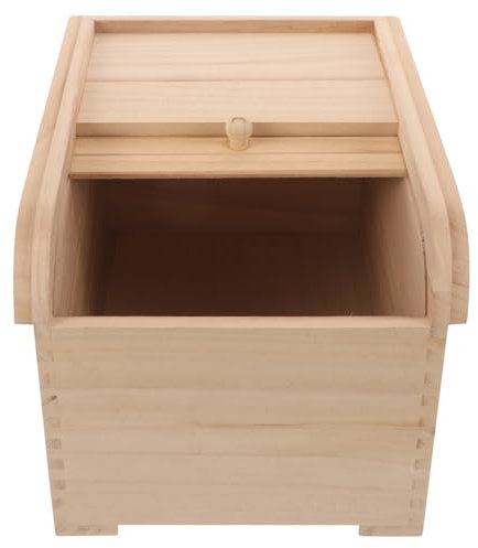 Luxshiny Rice Storage Container Wooden Pantry Organizer Multi-purpose Food Dispenser for Grains Beans Rice Wooden Box Capacity for Kitchen Storage