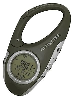Parliky Tragbarer Handhöhenmesser Karabiner Barometer Thermometer Für Bergsteigen Camping Outdoor Digitales Wettergerät Mit Temperaturvorhersage Aus Langlebigem Material