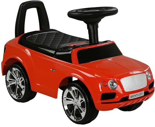 AIYAPLAY Bentley Bentayga Rutschauto, Rutscherfahrzeug mit Hupe und Musik, Kinderfahrzeug, Kinderauto mit Kippschutz für Kinder 1,5-3 Jahre Rot 67 x 29 x 39 cm