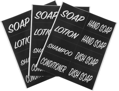 Gogogmee 3blätter Wasserfeste Etiketten Für Seifenflaschen Selbstklebende Aufkleber Für Badezimmerartikel Ordnungsaufkleber Für Spender Geeignet Für Handseife Shampoo Und Spülmittelflaschen