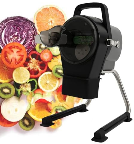 Mandoline Commerciale, Coupe-LéGumes 3 En 1, Trancheuse à Citron Et Oignon RéGlable D'éPaisseur 1 à 5 Mm, Trancheuse à Concombre Fine 6000 Tr/Min, Avec 3 Ports D'Alimentation,220V