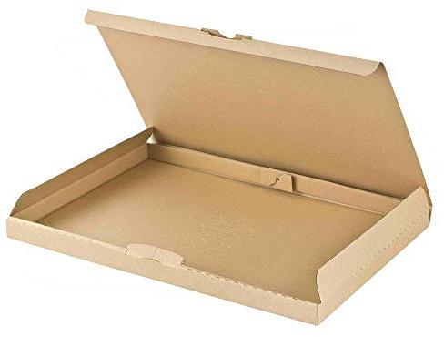 VEPATIM 50 Versandkarton 340x250x20mm schnelle Aufrichtung mit Steckverschluss Großbrief Maxibrief A4 B4 braun