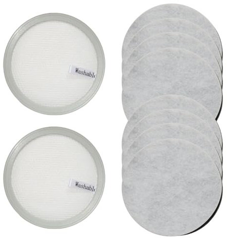 PUREBURG Ersättningsfiltersats kompatibel med HomeRunPet Ultratyst hundskötseldammsugare HC15, 2 x filterpatron och 8 x filterdyna, dammsugarfilter för husdjur